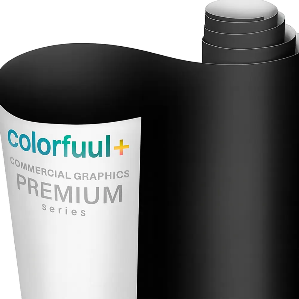 Zwarte matte vinylwrap met lucht