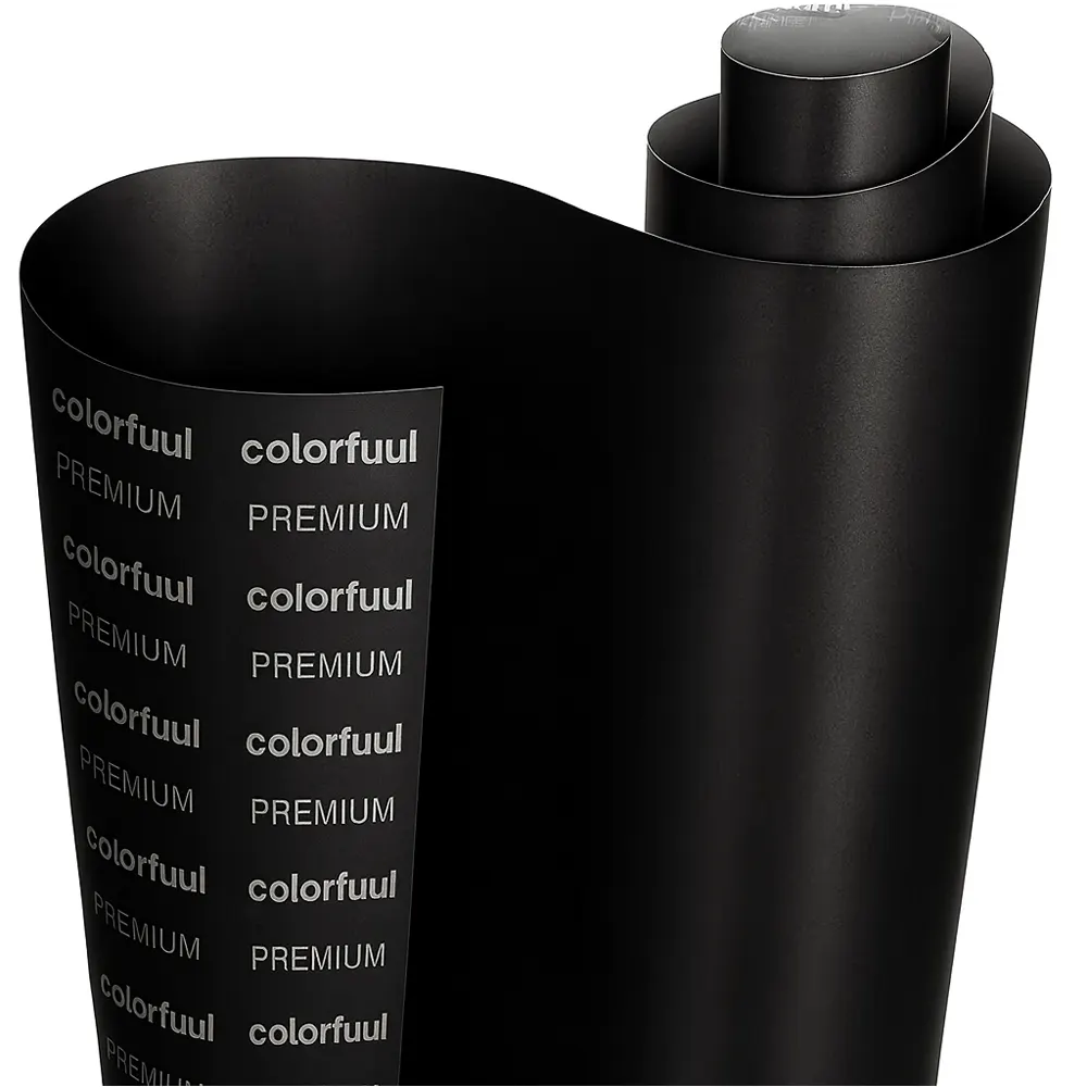 Premium matte metallic zwarte carwrapfolie