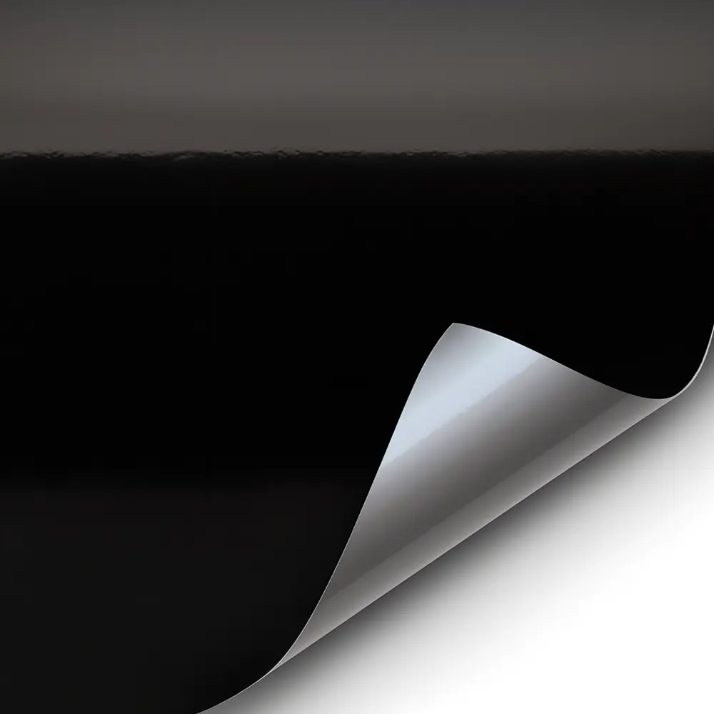 Zwarte hoogglans microfinish vinylfolie