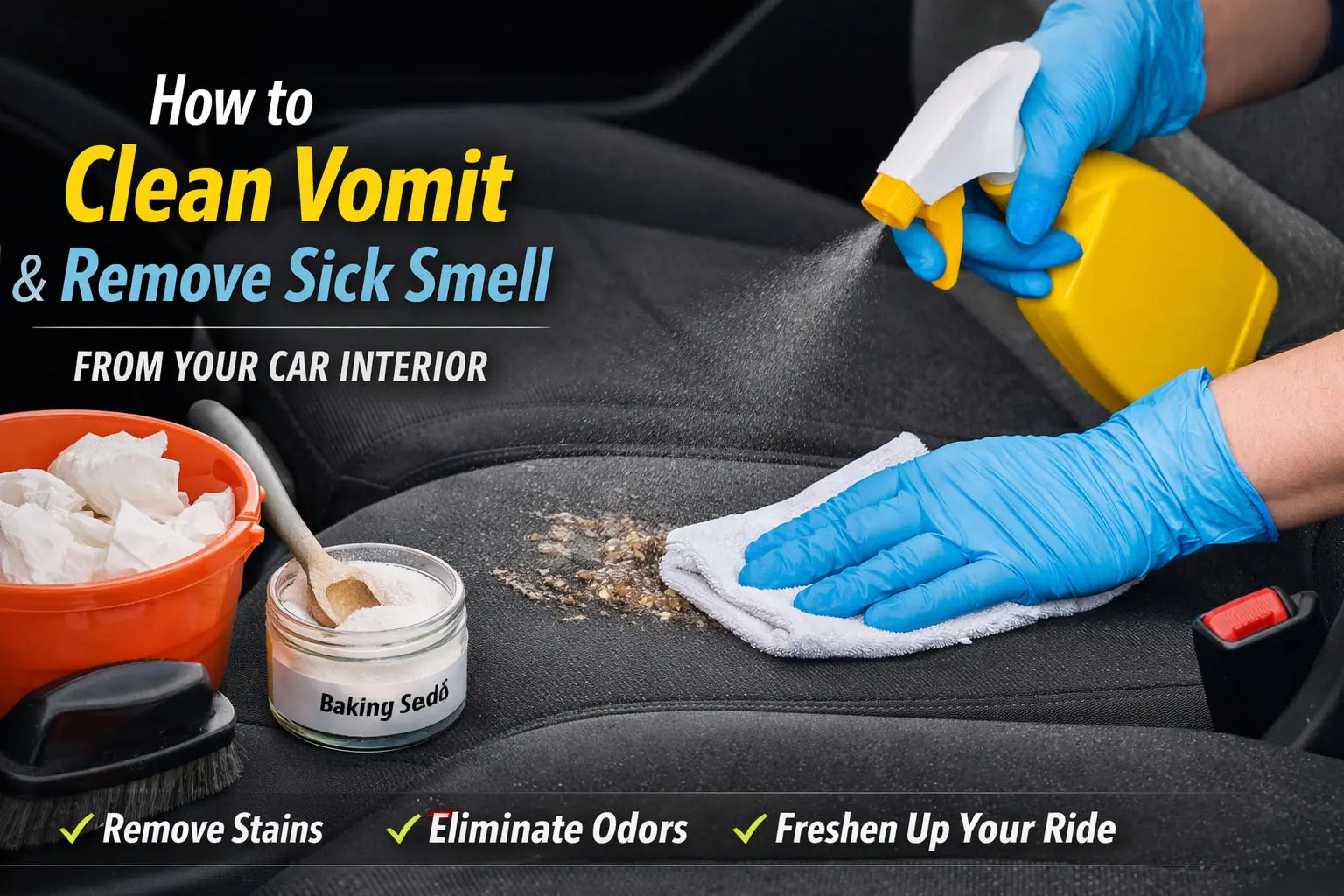 How to Clean Vomit and Eliminate Sick Smell from Your Car Interior